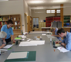 Repairs and Conservation in the library at in HARC