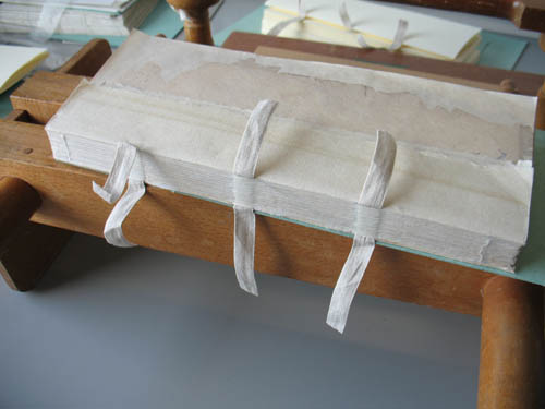 The binding on the Reuben Stone Farm Day Book